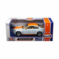 Motormax Toy 79644 1-24 BMW M3 Coupe with Gulf Livery Diecast Model Car - Light Blue with Ora