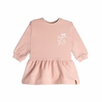 Long Sleeve Fleece Dress Soft Pink
