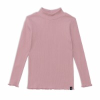Long Sleeve Mock Neck Rib Top Mauve-Pink Long Sleeve Mock Neck Rib Top Mauve-Pink