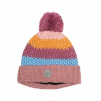 Striped Knit Hat Dusty Pink And Blue