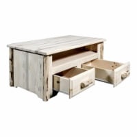 Montana Woodworks Homestead 2 Drawers Solid Wood Entertainment Center in Natural
