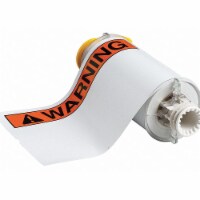 Brady Label,Orange/Black on White,7x10In,Vinyl 130759