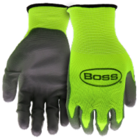 BOSS® Men's High Visibility Nitrile Coated Work Gloves Perspective: Main