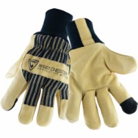 West Chester® Men's Premium Grain Pigskin Leather Palm Gloves - Black/Tan Perspective: Main