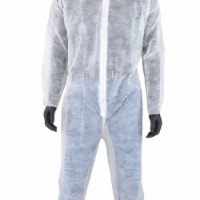 West Chester Protective Gear Collared Coverall,Open,White,L,PK25 3500/L