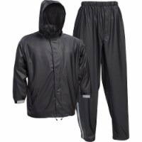 West Chester 2XL 3-Piece Black Polyester Rain Suit 44520/2XL