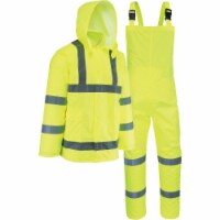 West Chester Large 3-Piece Fluorescent Hi-Vis Yellow Rain Suit 44033/L