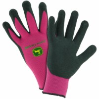 West Chester 7006044 John Deere Womens Nitrile Coated Foam Palm Dipped Gloves, Black & Pink -