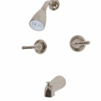Kingston Brass KB248 Magellan Two Lever Handle Operation Tub & Shower Faucet, Brushed Nickel