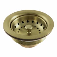 Kingston Brass K111BBB Tacoma Stainless Steel Kitchen Sink Basket Strainer, Brushed Brass