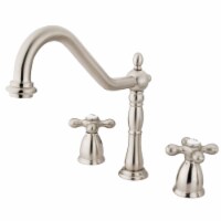 Kingston Brass KB1798AXLS Widespread Kitchen Faucet, Brushed Nickel