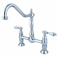 Kingston Brass KS1171AL Double Handle 8 in. Center Bridge Kitchen Faucet