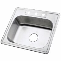Gourmetier K25228BN Carefree Drop-in Single Bowl Kitchen Sink, Brushed