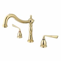 Kingston Brass KS1342ZL Silver Sage Roman Tub Faucet, Polished Brass