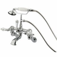 CC462T1 Vintage Wall Mount Clawfoot Tub Faucet with Hand Shower, Polished Chrome