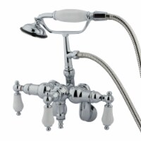 CC422T1 Vintage Adjustable Center Wall Mount Tub Faucet with Hand Shower, Polished Chrome
