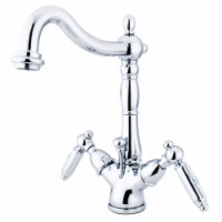 Two-Handle Bathroom Faucet with Brass Pop-Up and Cover Plate, Polished Chrome
