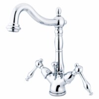 KS1431NL Naples Two-Handle Bathroom Faucet with Brass Pop-Up and Cover Plate, Polished Chrome