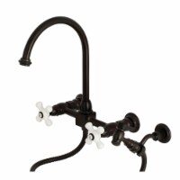 KS1295PXBS Restoration Wall Mount Bridge Kitchen Faucet with Brass Sprayer, Oil Rubbed Bronze
