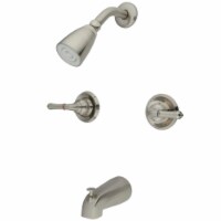 2-Handle Tub and Shower Faucet with Water Savings Showerhead, Brushed Nickel