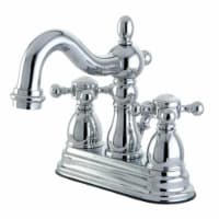 Kingston Brass KS1601BX 4 in. Heritage Centerset Lavatory Faucet with Brass Pop-Up Metal Cros