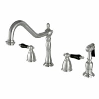 Kingston Brass KB1798PKLBS 8 x 16 in. Widespread Kitchen Faucet with Brass Sprayer, Satin Nic