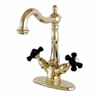 Kingston Brass KS1432PKX 4 in. Duches Centerset Lavatory Faucet with Brass Pop-Up Elegant Cro