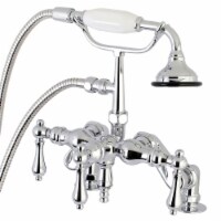 Auqa Vintage 3-3/8 Inch Adjustable Deck Mount Tub Faucet with Hand Shower, Polished Chrome