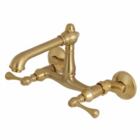 English Country 6-Inch Adjustable Center Wall Mount Kitchen Faucet, Brushed Brass