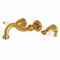 Kingston Brass KS3127PL 8-Inch Center Wall Mount Bathroom Faucet Brushed Brass
