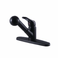 Kingston Brass KB700SP Traditional Single Handle Pull Out Kitchen Faucet, Matte Black - 15.51