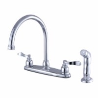 Kingston Brass FB791NFLSP 8 in. Center Gooseneck Kitchen Faucet, Polished Chrome