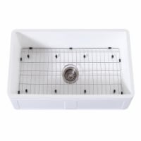 Gourmetier KGKFA301810DS Modern Farmhouse Single Bowl Kitchen Sink with Strainer & Grid - Mat