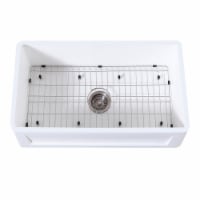 Gourmetier KGKFA301810SQ Modern Farmhouse Single Bowl Kitchen Sink with Strainer & Grid - Mat