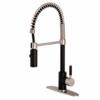 LS8779DKL Kaiser Single-Handle Pre-Rinse Kitchen Faucet, Matte Black/Brushed Nickel