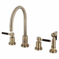 Kingston Brass KS8723DKLBS Kaiser 8 in. Widespread Kitchen Faucet with Brass Sprayer, Antique