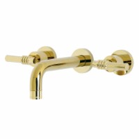 Kingston Brass KS8122ML Milano 2-Handle 8 in. Wall Mount Bathroom Faucet, Polished Brass