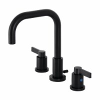 Kingston Brass FSC8930NDL NuvoFusion Widespread Bathroom Faucet with Brass Pop-Up, Matte Blac
