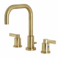 Kingston Brass FSC8933NDL NuvoFusion Widespread Bathroom Faucet with Brass Pop-Up, Brushed Br