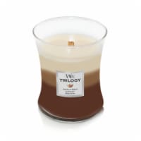 Woodwick® Trilogy Café Sweets Jar Candle Vanilla Bean Caramel and Biscotti Perspective: Main