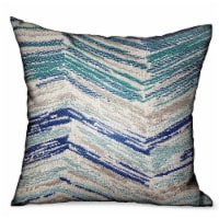 Plutus Skyline Breeze Blue Chevron Luxury Outdoor/Indoor Throw Pillow Double sided  12" x 20"