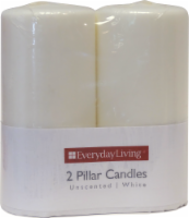 Everyday Living® Unscented Pillar Candle - 2 Pack - White Perspective: Main
