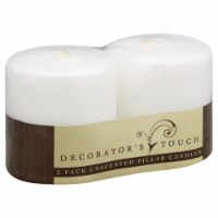 Wick Decorator’s Touch Unscented Pillar Candles  – 2 pk