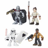 Playskool Star Wars 4-Figure Rey Captain Phasma Finn Stormtrooper Set Jakku Galactic Hasbro