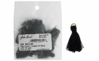 John Bead Tassel 1  Poly Cotton 10pc Black