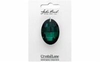 John Bead Crys Ln Facet Oval 27x37mm Dk Grn