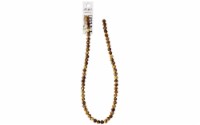 John Bead EJ SP 16  6mm Tibetan Dzi Rnd Fr Dk Brn