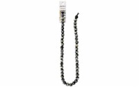 John Bead EJ SP 16  8mm Tibetan Dzi Rnd Str Bl/W