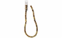 John Bead EJ SP 16  8mm Tibetan Dzi Rnd Fr Str Brn