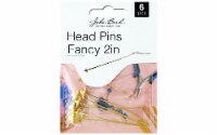 John Bead MHF Head Pins Fancy 2  Gold 6pc